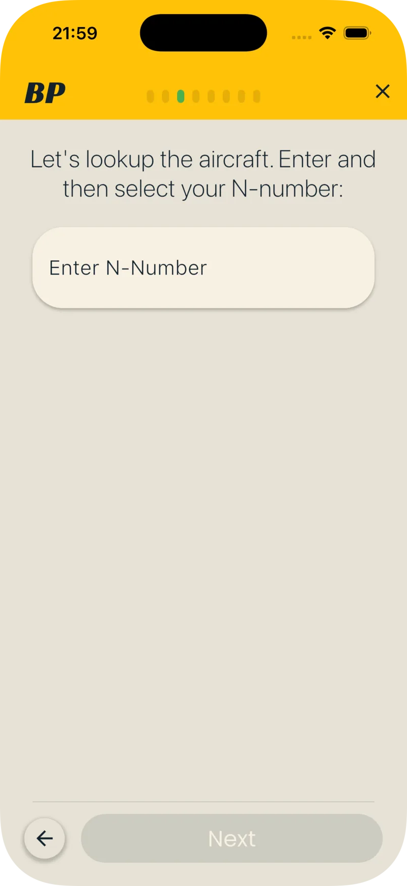 N-number search field